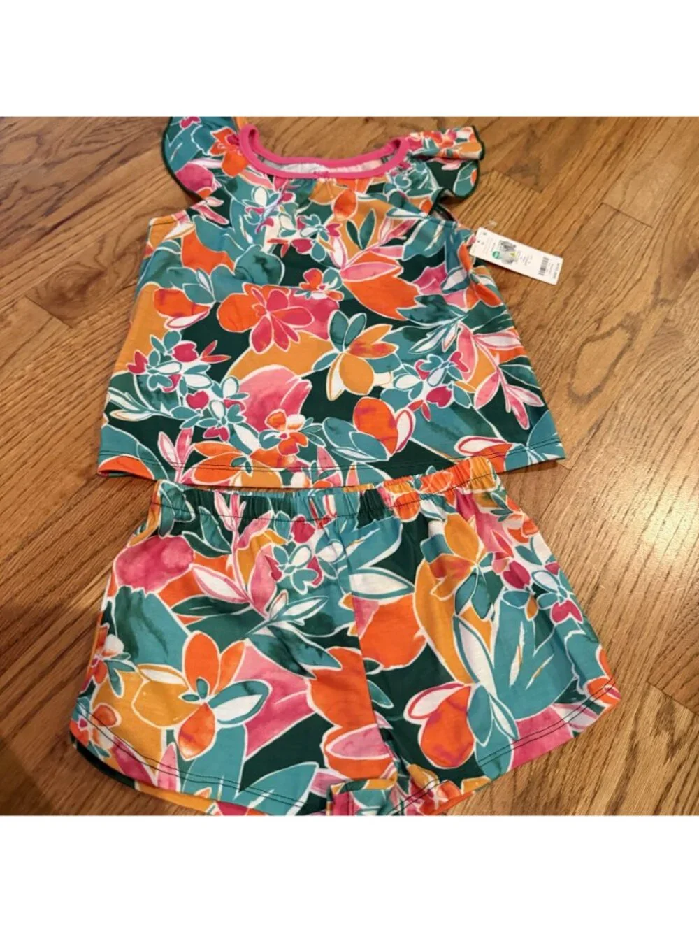 CARTERS GIRLS 5T TROPICAL PAJAMAS NEW SHORTS